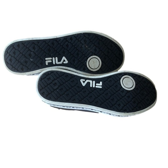 VINTAGE Fila Faux Leather Black Low Top Sneakers Size 7 - Picture 10 of 10